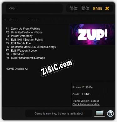 Zup F: Трейнер +9 [v1.6]